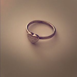 Coach heart sterling silver ring